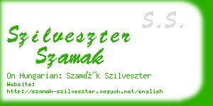 szilveszter szamak business card